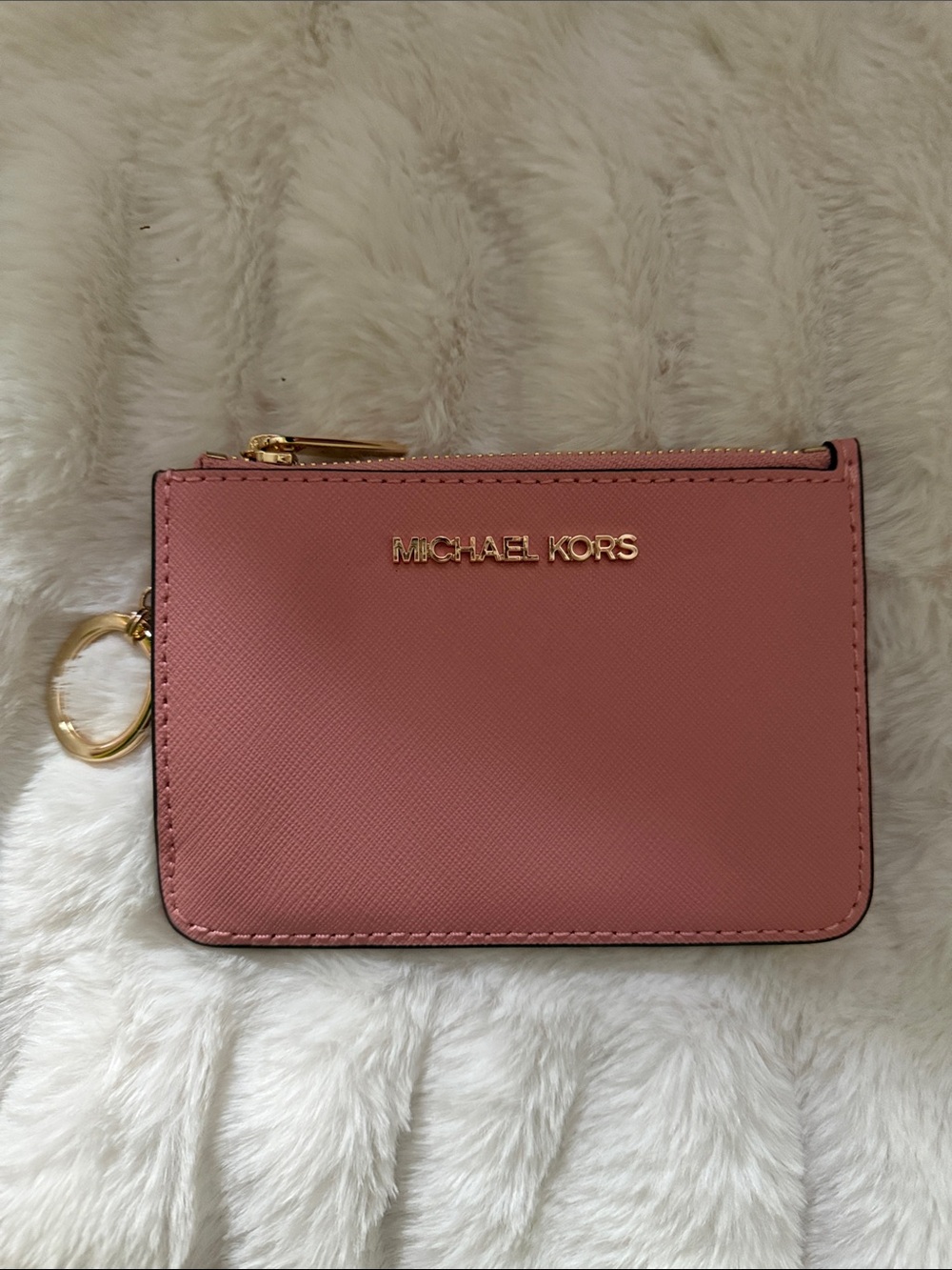 NWOT Michael Kors Pink Leather Zip Wallet